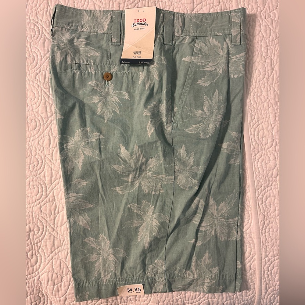 Izod Saltwater Poplin Shorts Size 34 and 9 1/2 inseam